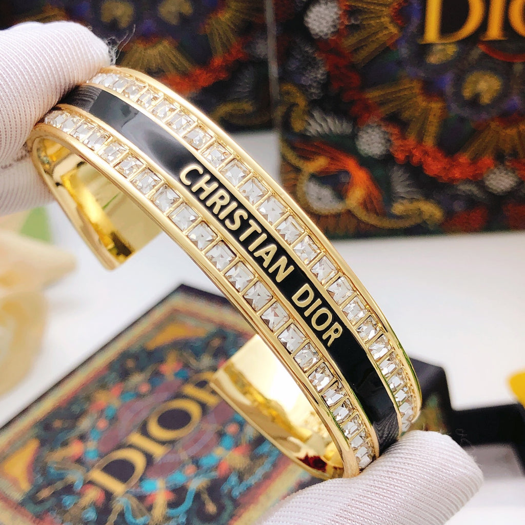 Dior Black Enamel Square-Crystal Bangle - product image 8