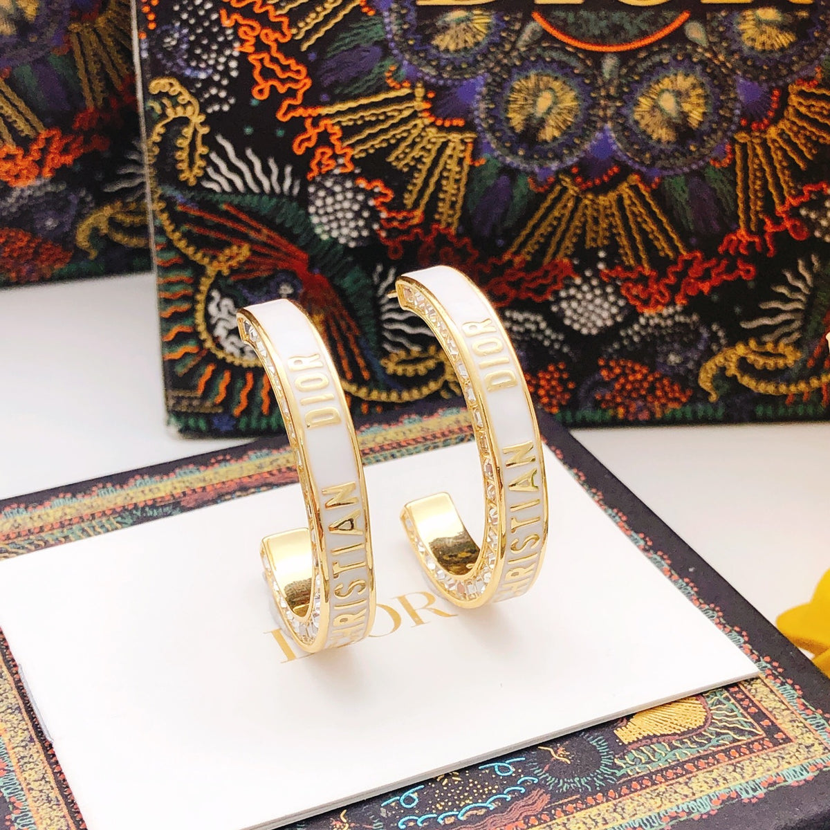 Dior Crystal Line Hoop Earrings - product image 3