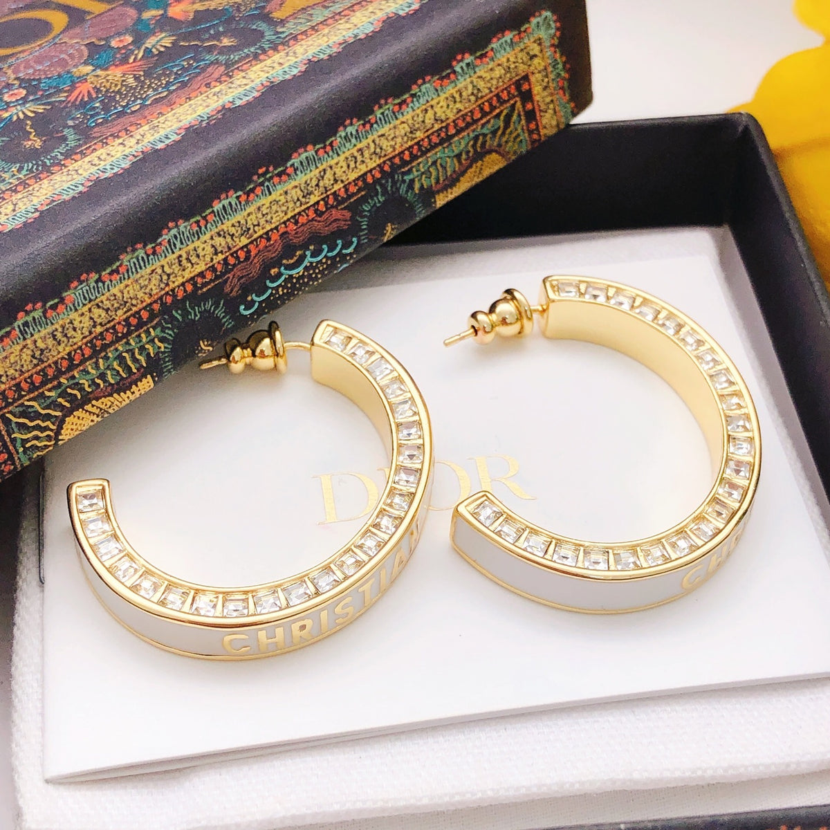 Dior Crystal Line Hoop Earrings - product image 6