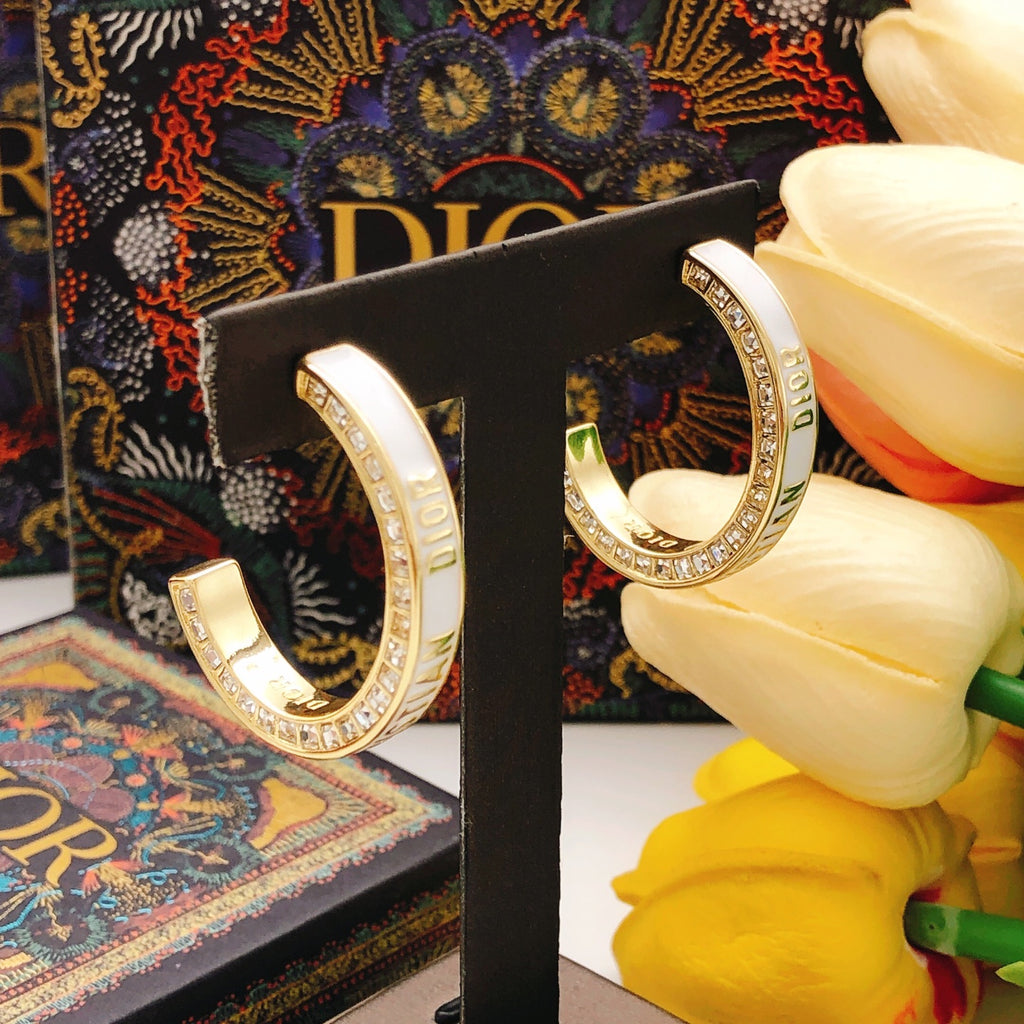 Dior Crystal Line Hoop Earrings - product image 4