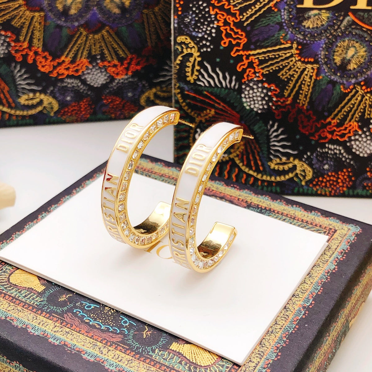 Dior Crystal Line Hoop Earrings - product image 2