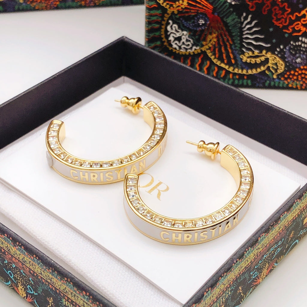 Dior Crystal Line Hoop Earrings - product image 7