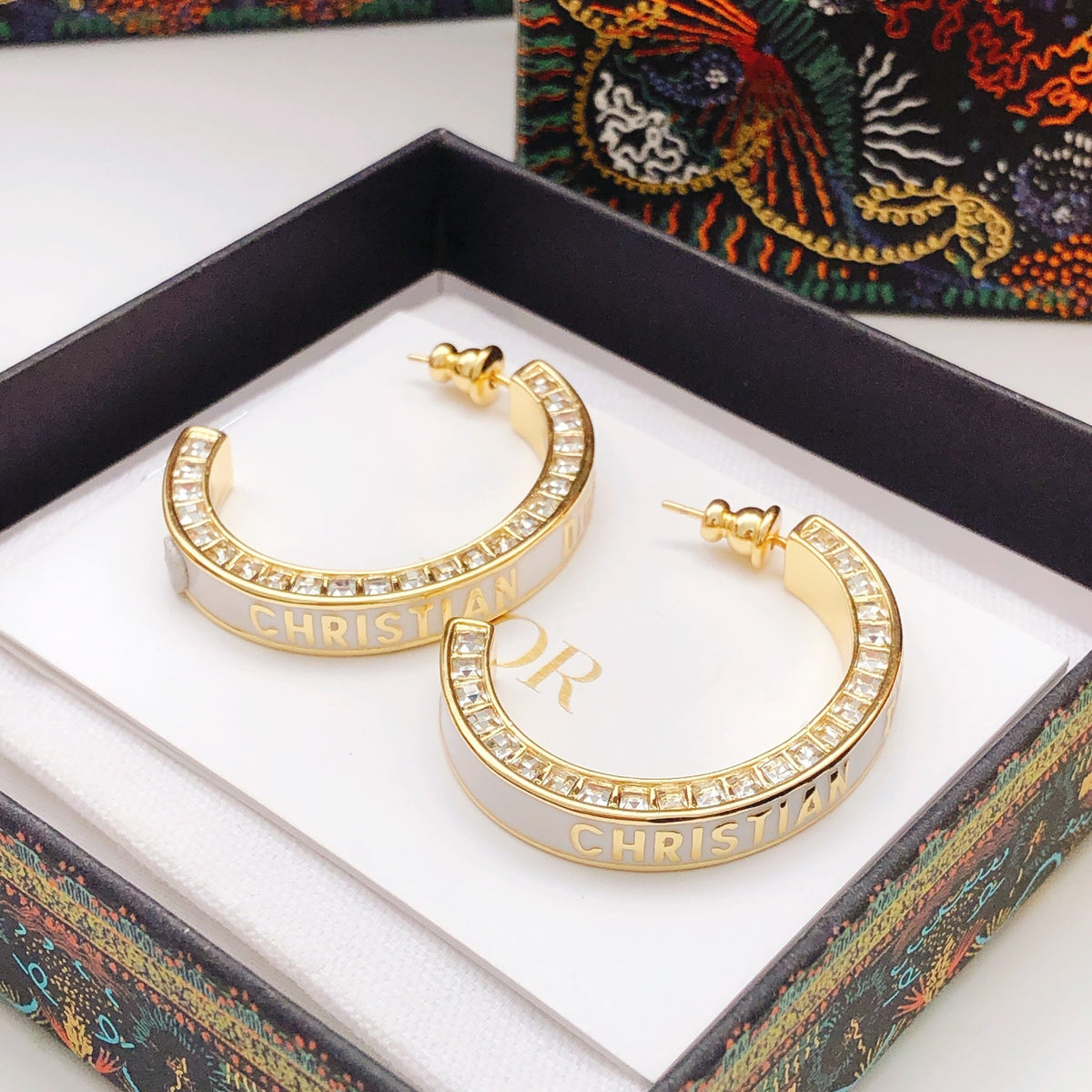 Dior Crystal Line Hoop Earrings - product image 7