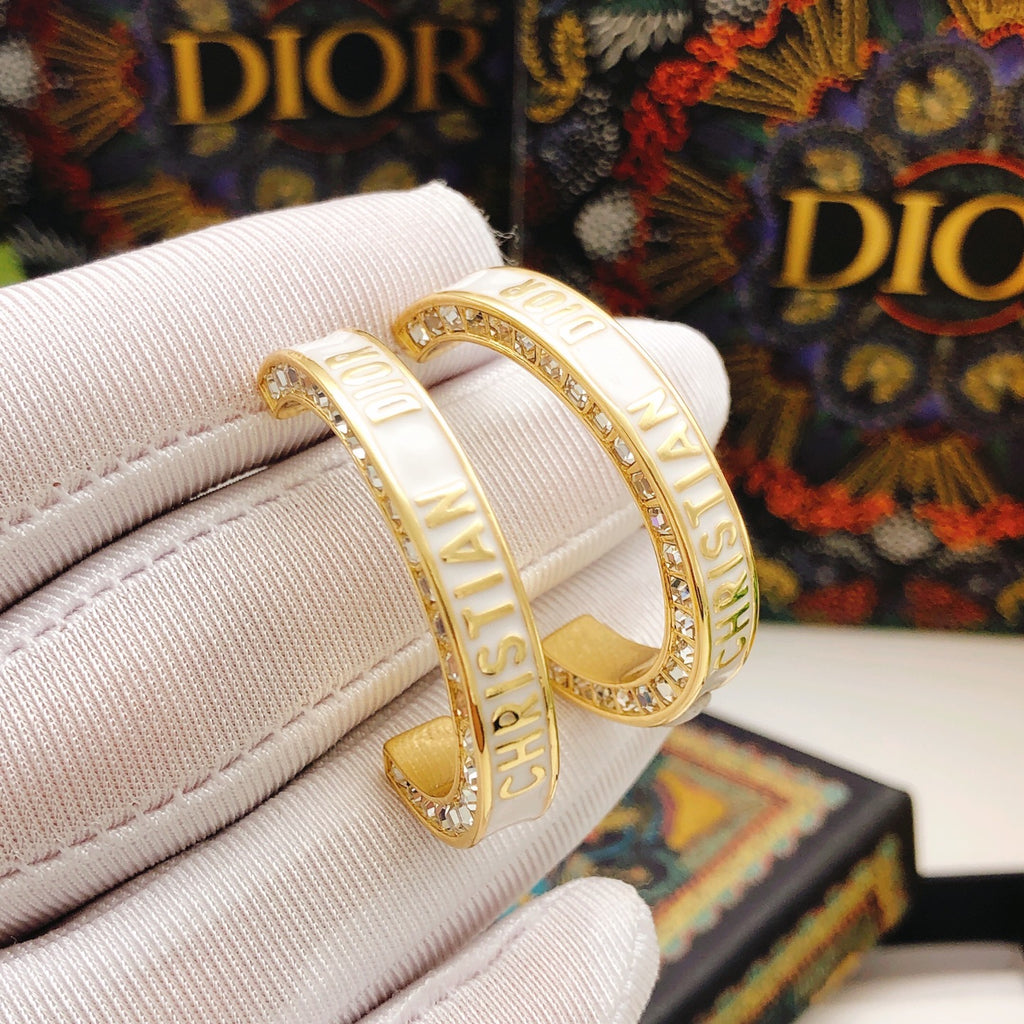 Dior Crystal Line Hoop Earrings - product image 5