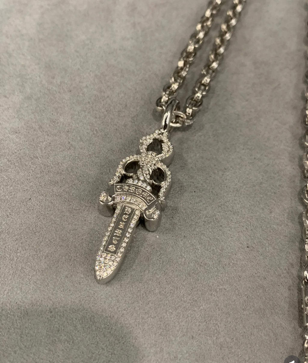 Chrome Hearts Silver-Tone Dagger Tag Necklace - album image 4