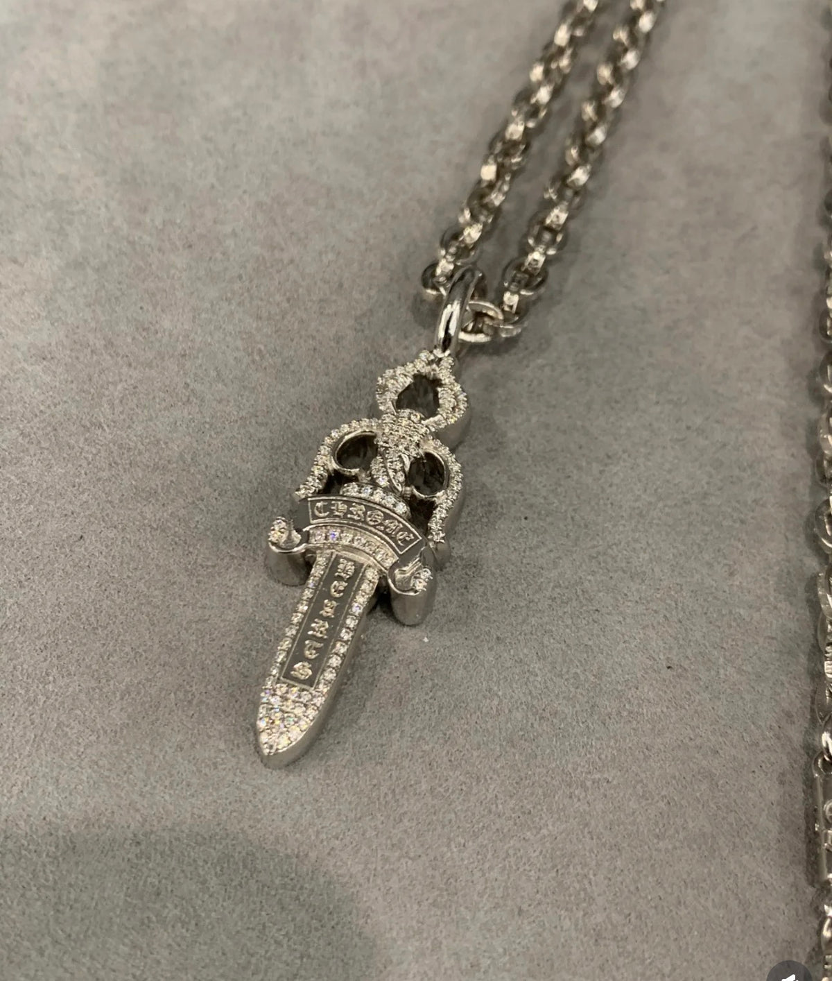 Chrome Hearts Silver-Tone Dagger Tag Necklace - album image 4