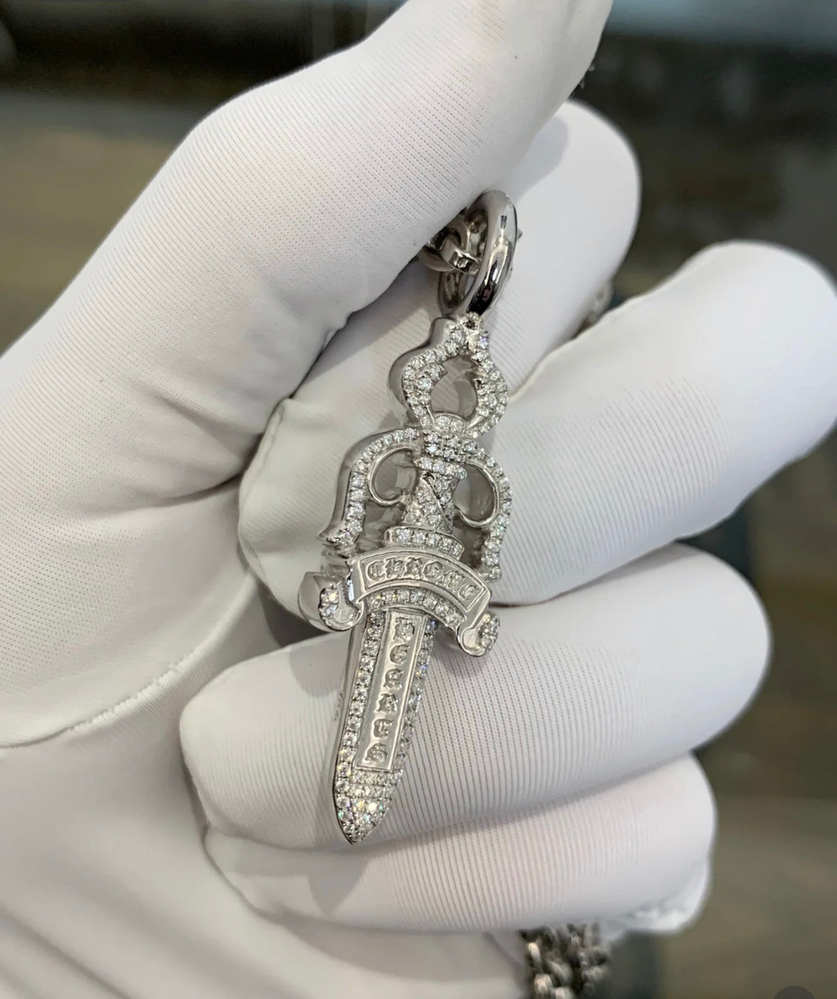 Chrome Hearts Silver-Tone Dagger Tag Necklace - album image 3