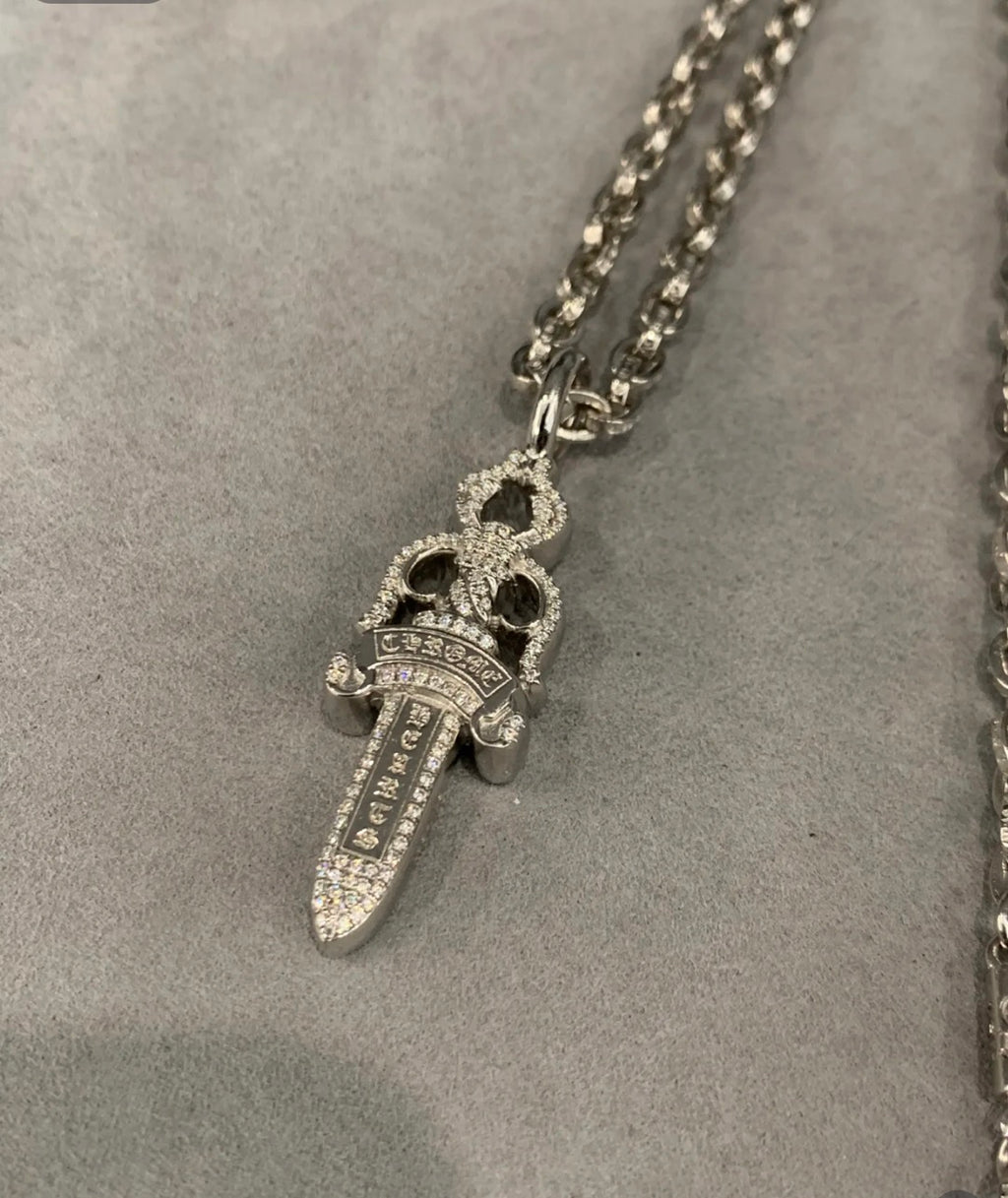Chrome Hearts Silver-Tone Dagger Tag Necklace - album image 1