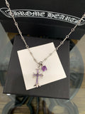 Chrome Hearts Purple Accent Cross Necklace - album image 1