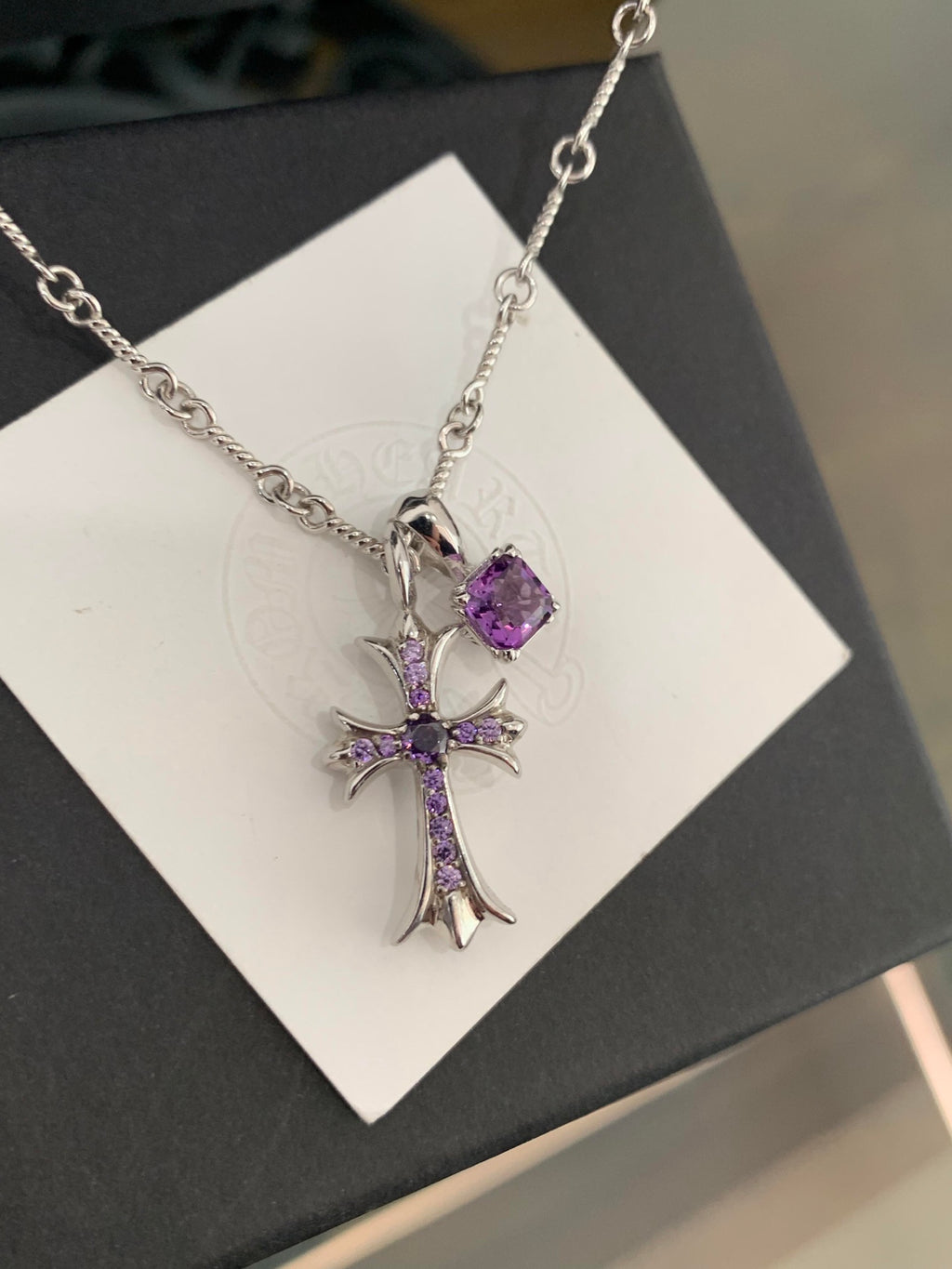 Chrome Hearts Purple Accent Cross Necklace - album image 3