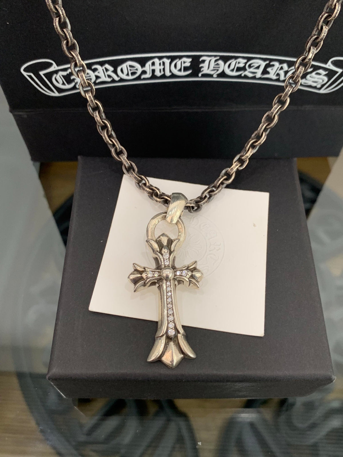 Chrome Hearts Small Detailed Cross Chain Necklace - album image 2