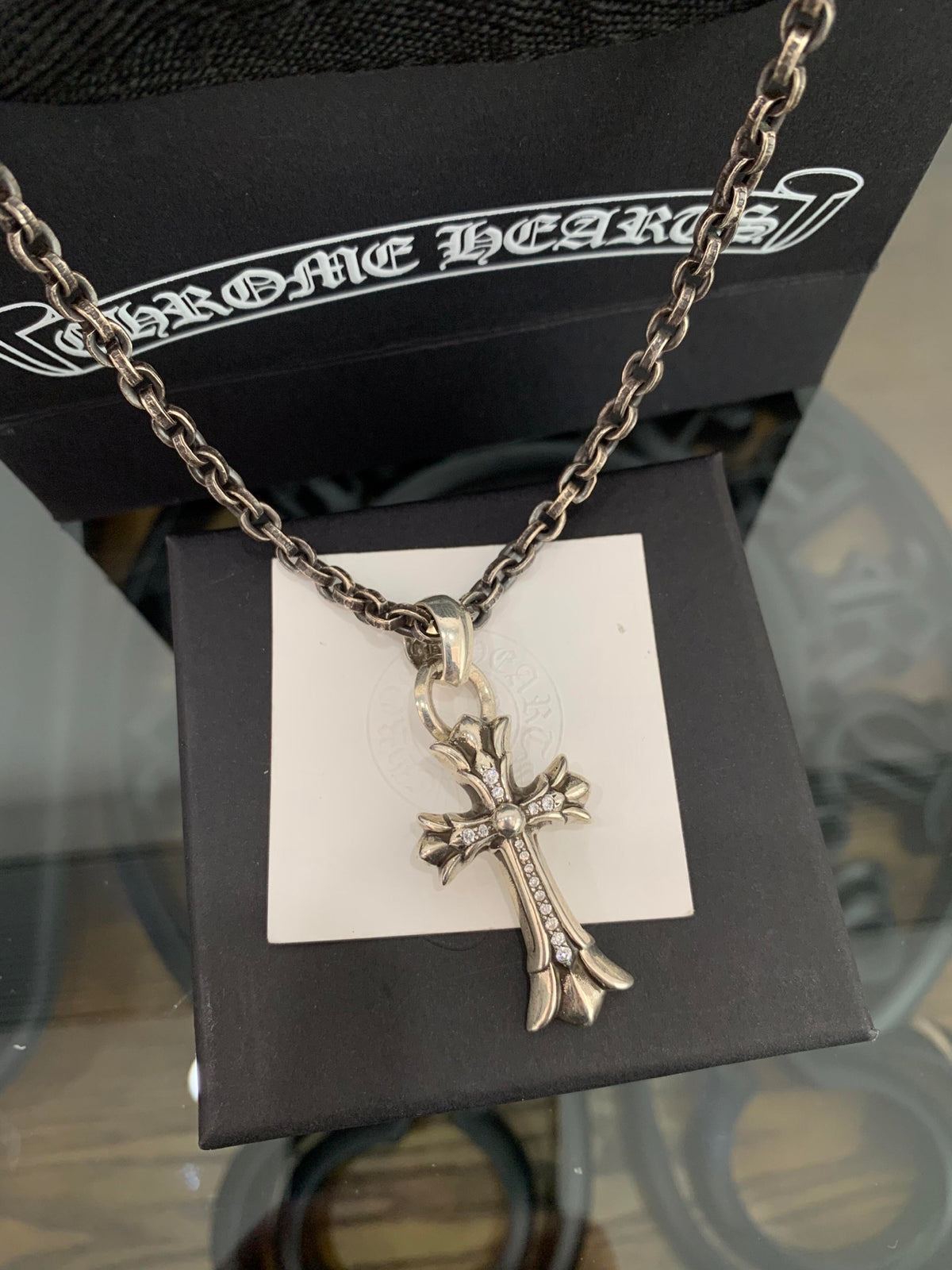 Chrome Hearts Small Detailed Cross Chain Necklace - album image 1