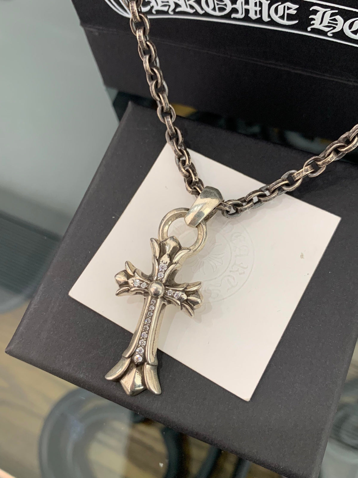 Chrome Hearts Small Detailed Cross Chain Necklace - album image 6