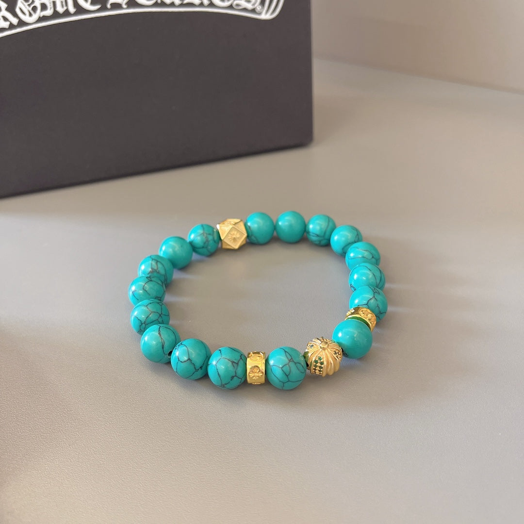 Chrome Hearts Turquoise Bead Double-Strand Bracelet - album image 4