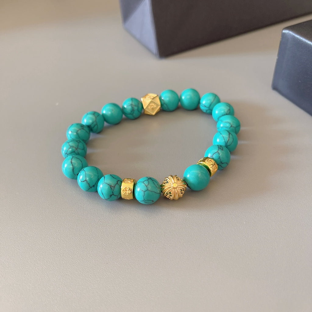 Chrome Hearts Turquoise Bead Double-Strand Bracelet - album image 5