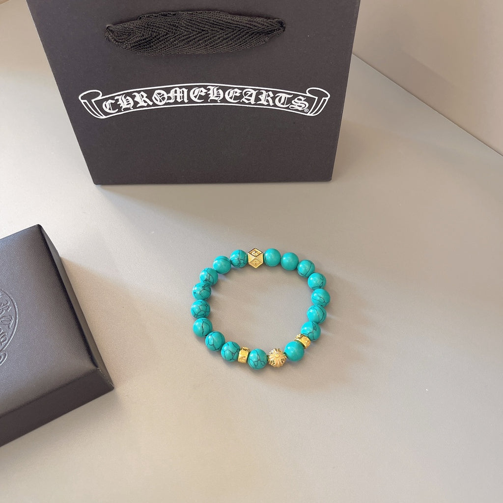 Chrome Hearts Turquoise Bead Double-Strand Bracelet - album image 3