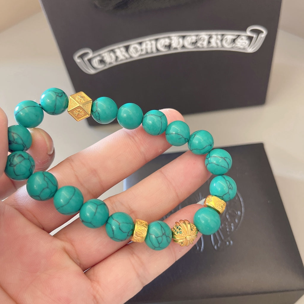 Chrome Hearts Turquoise Bead Double-Strand Bracelet - album image 6