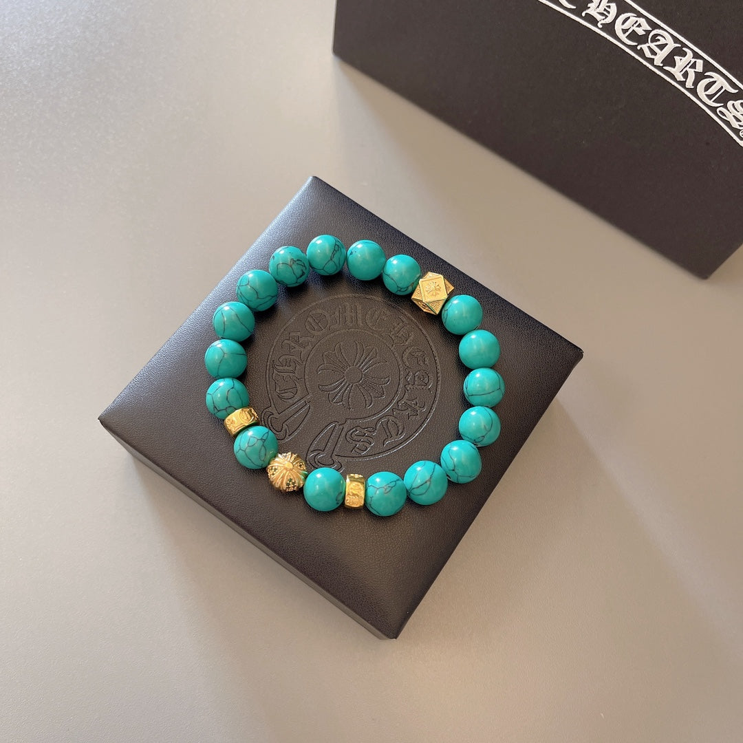 Chrome Hearts Turquoise Bead Double-Strand Bracelet - album image 8