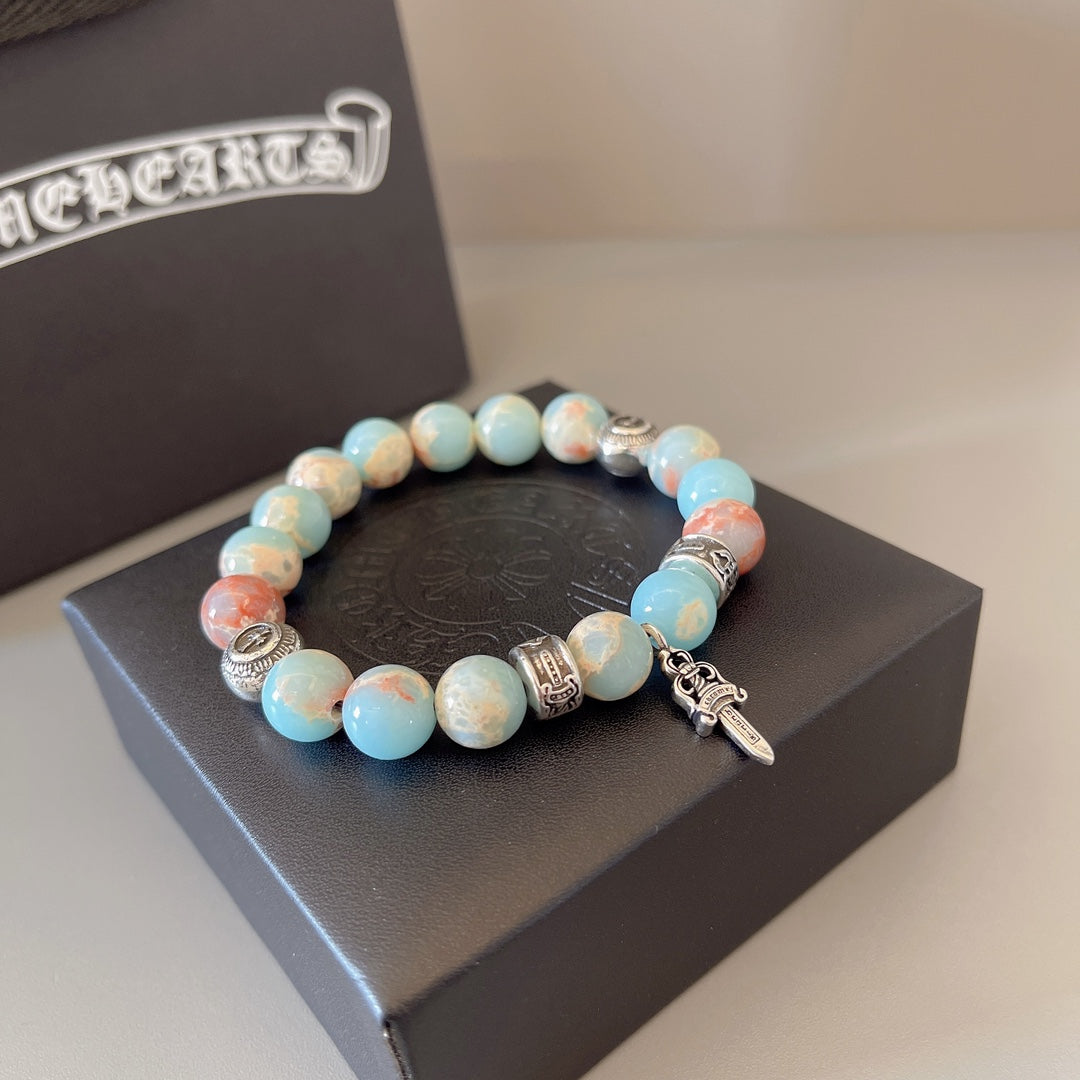 Chrome Hearts Pastel Blue and White Charm Bracelet - album image 3