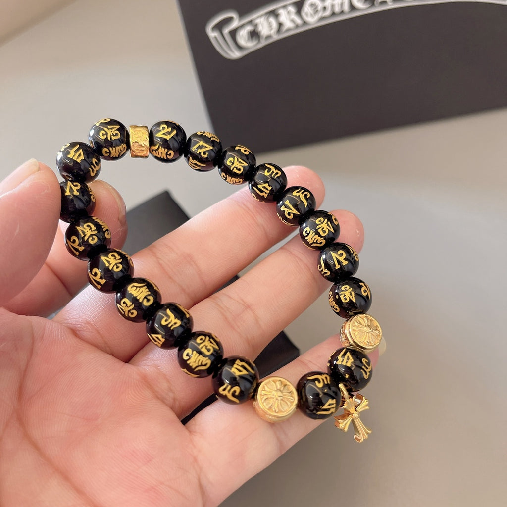 Chrome Hearts Black and Gold Layered Bead Bracelet - album image 8