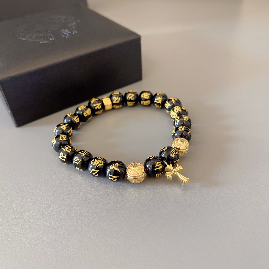 Chrome Hearts Black and Gold Layered Bead Bracelet - album image 5