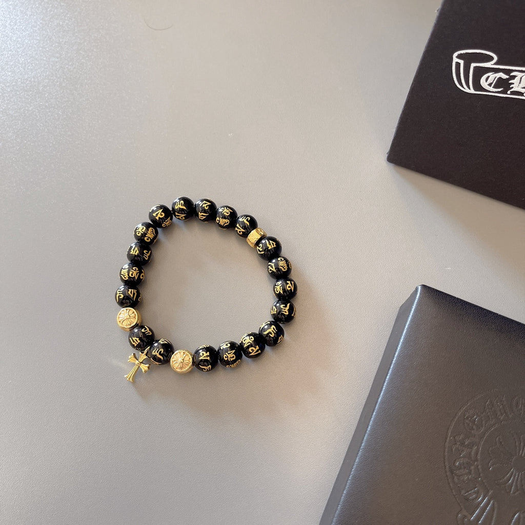 Chrome Hearts Black and Gold Layered Bead Bracelet - album image 6