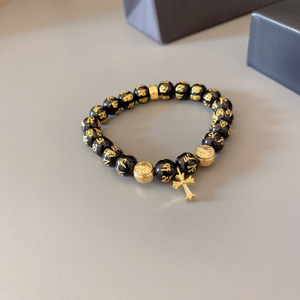 Chrome Hearts Black and Gold Layered Bead Bracelet - album image 4
