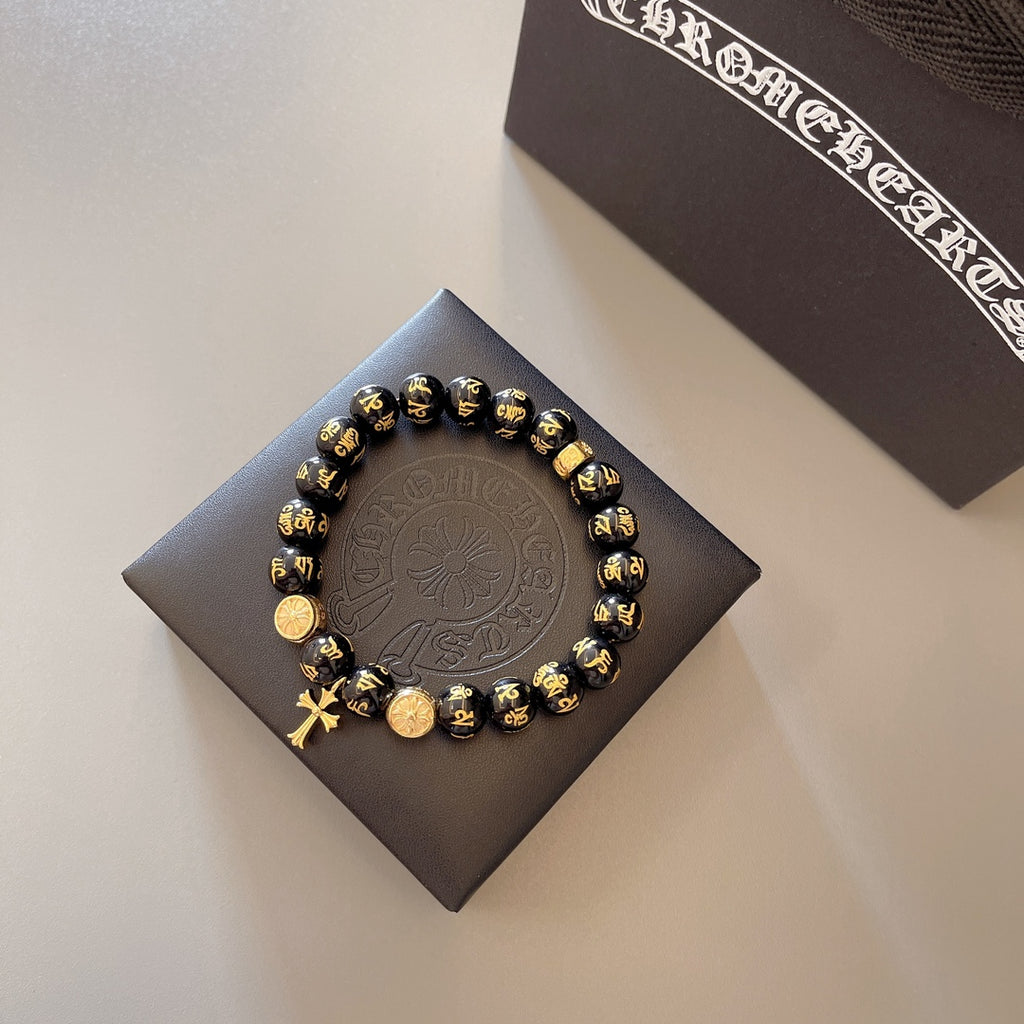 Chrome Hearts Black and Gold Layered Bead Bracelet - album image 7