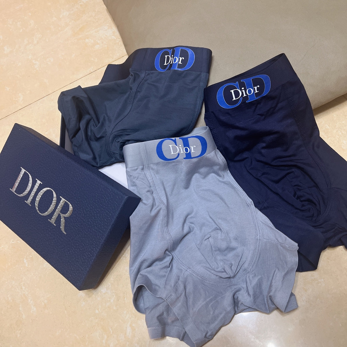 Dior blue oval wordmark boxer briefs - view 8