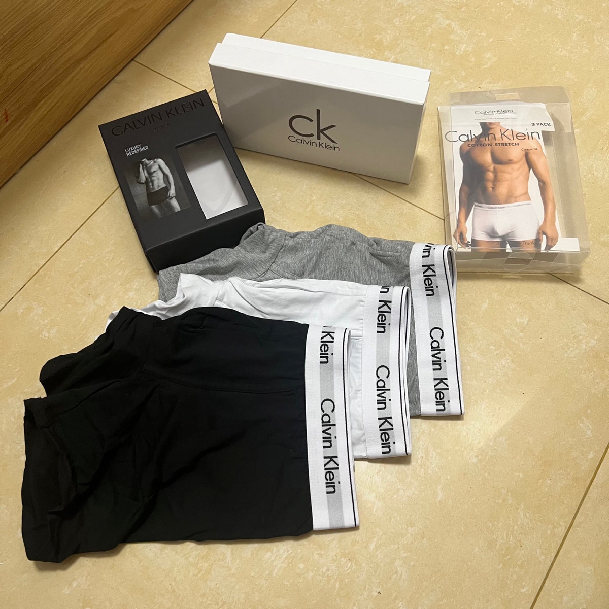 Calvin Klein White Logo Band Long Boxer Briefs - 3-Piece Box - image 7