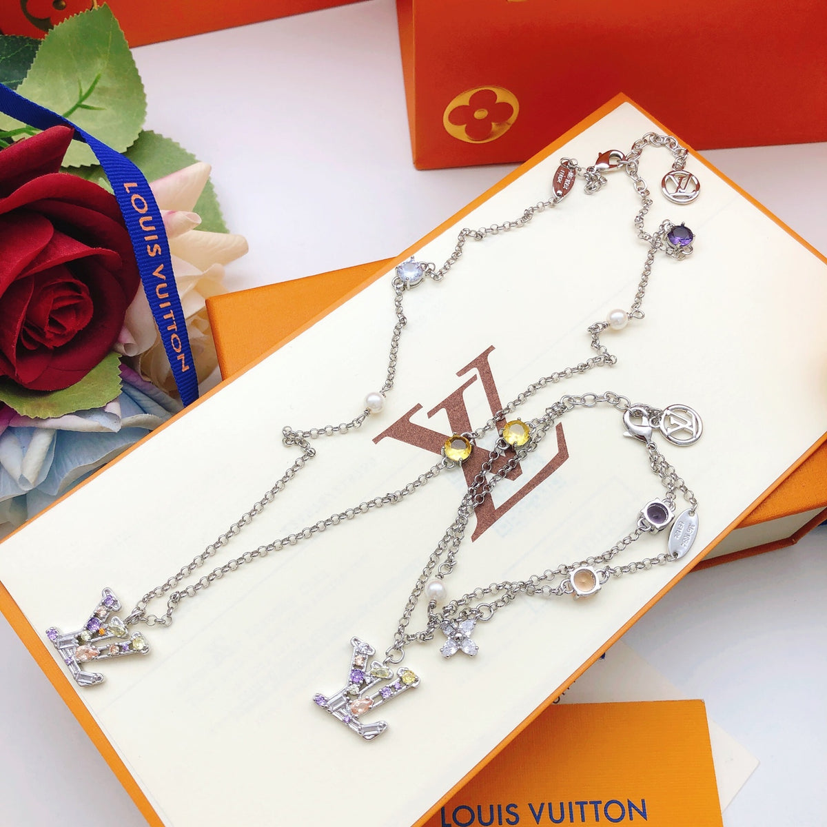 Louis Vuitton Multicolor Double-Layer Crystal Accent Bracelet - album image 6