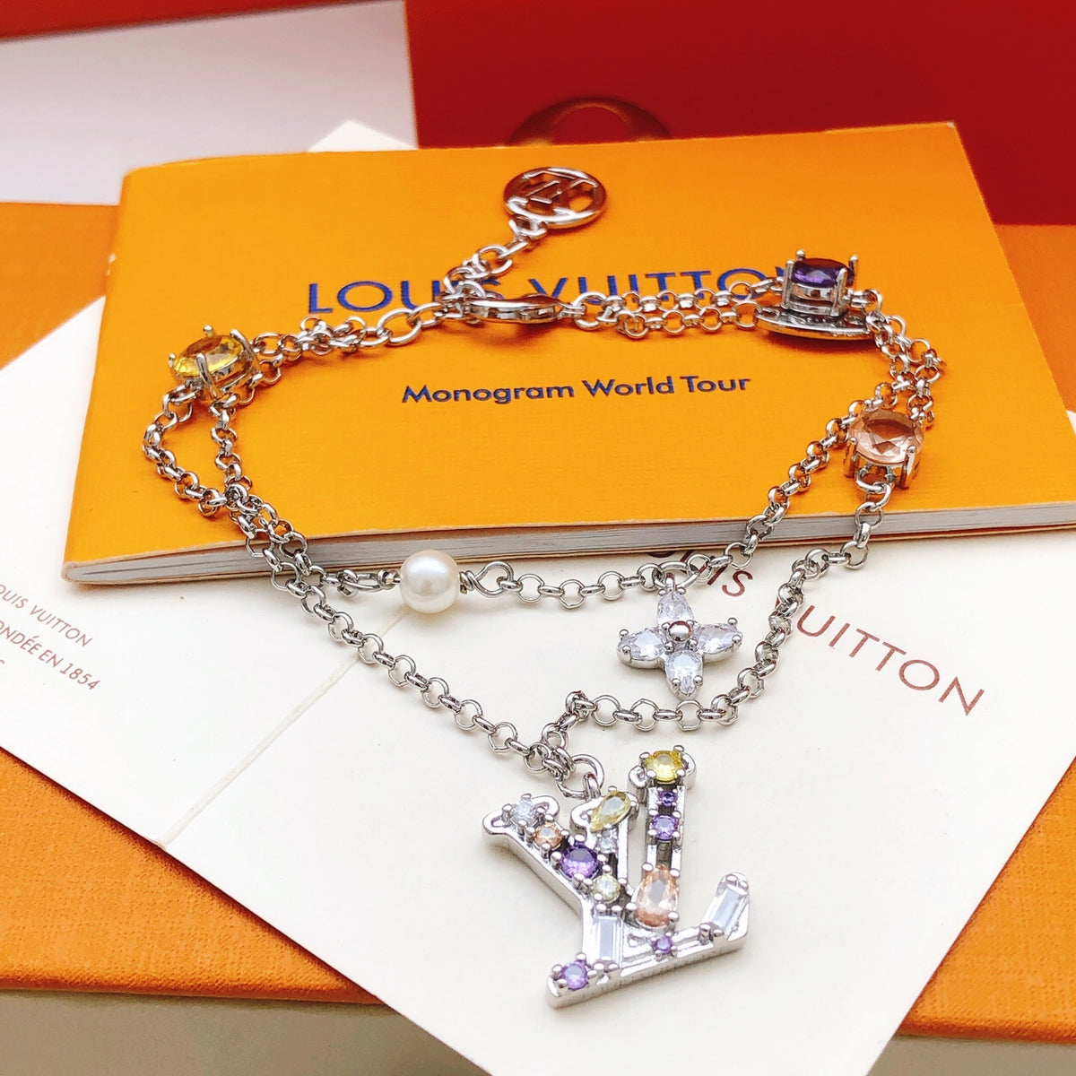 Louis Vuitton Multicolor Double-Layer Crystal Accent Bracelet - album image 1