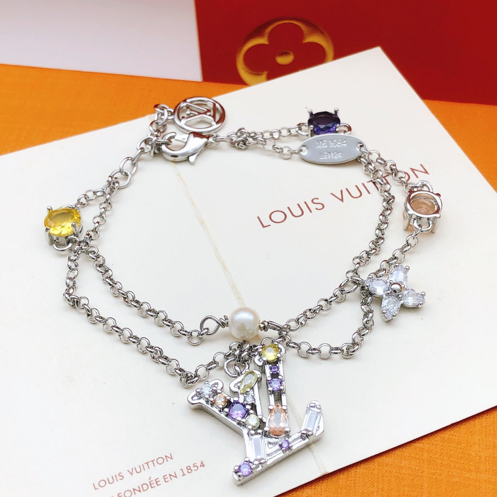 Louis Vuitton Multicolor Double-Layer Crystal Accent Bracelet - album image 5