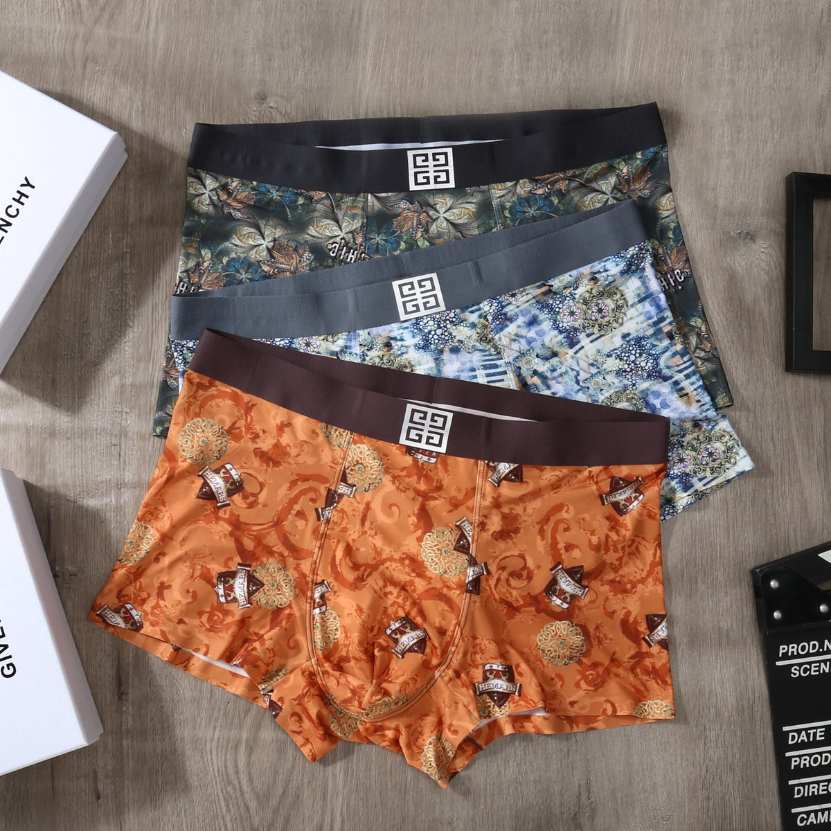 Givenchy botanical print emblem waist boxer briefs - view 3