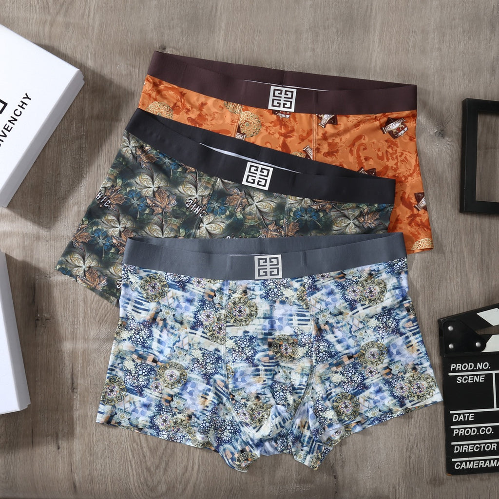 Givenchy botanical print emblem waist boxer briefs - view 4