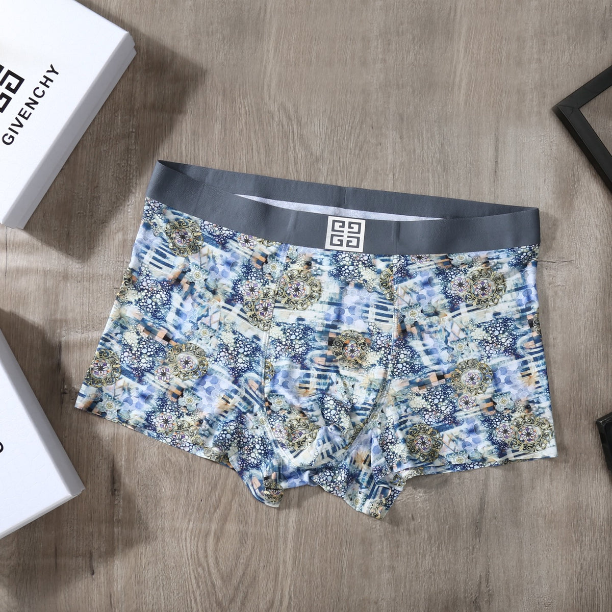 Givenchy botanical print emblem waist boxer briefs - view 7