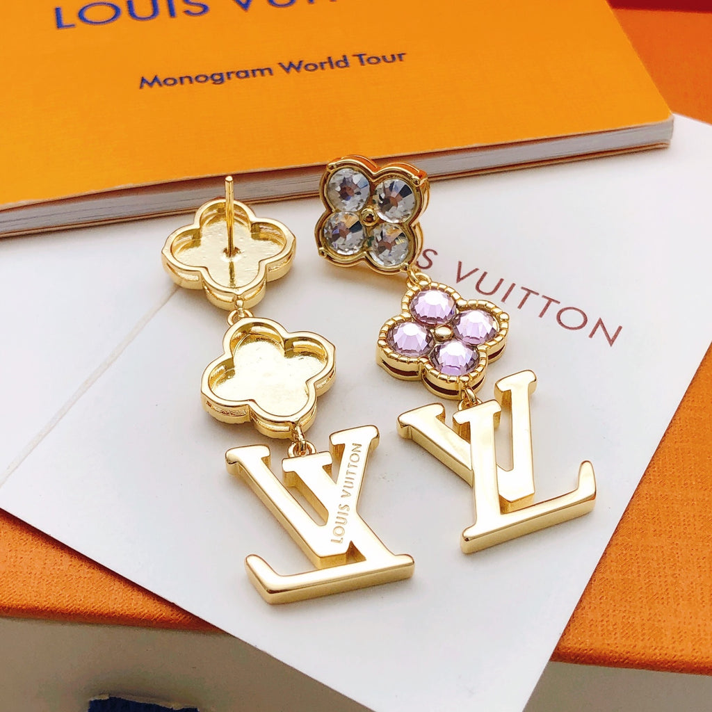 Louis Vuitton Multicolor Flower Tassel Crystal Accent Earrings - album image 5