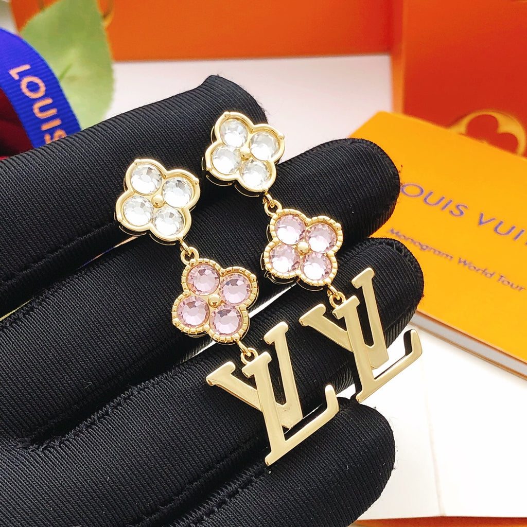 Louis Vuitton Multicolor Flower Tassel Crystal Accent Earrings - album image 1