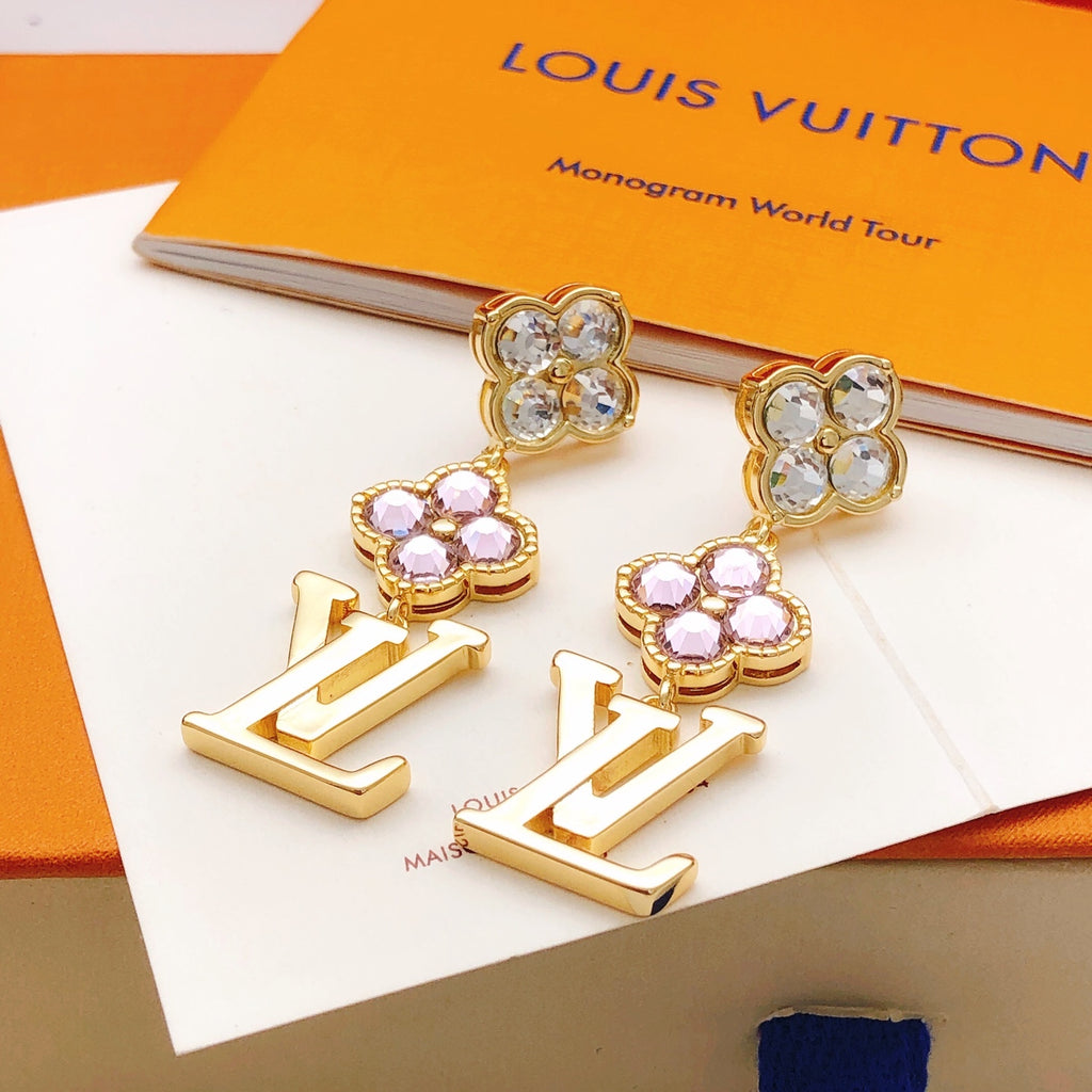Louis Vuitton Multicolor Flower Tassel Crystal Accent Earrings - album image 3