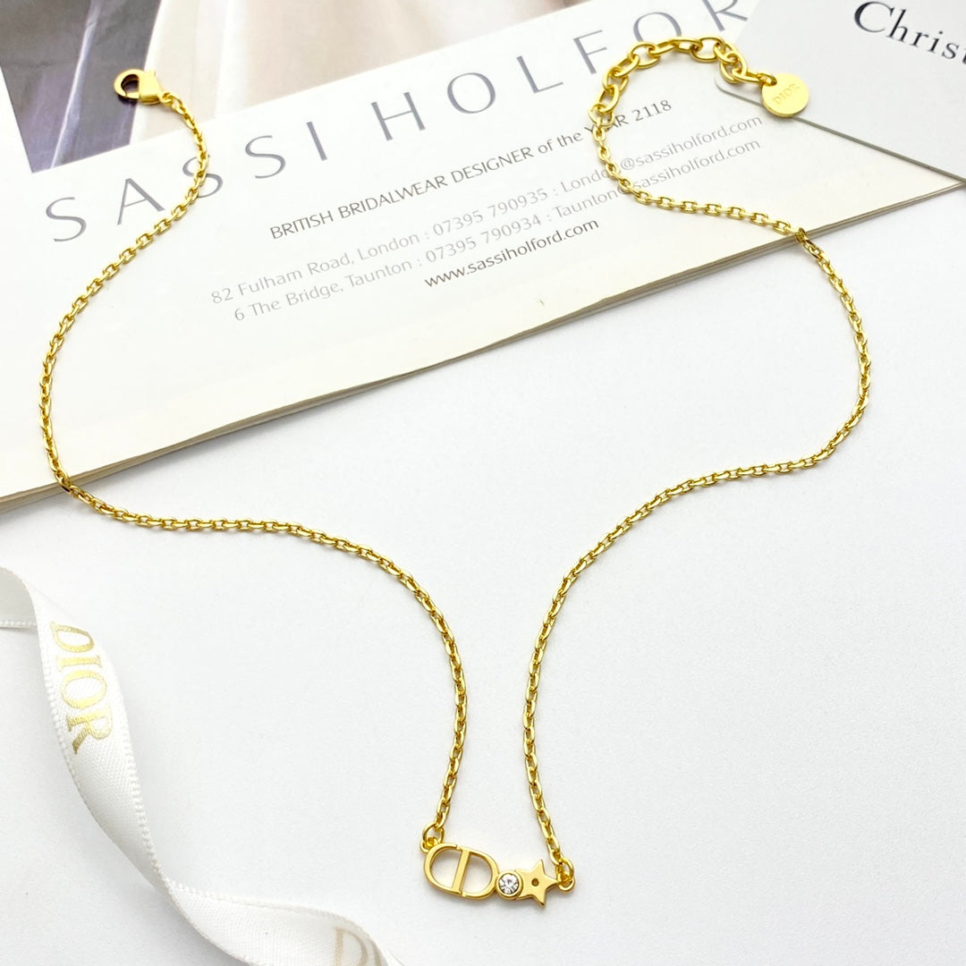 Dior Petite Gold-Tone Letter Bar Necklace - product image 4