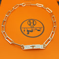 Hermès Gold-Tone Rectangular-Link Crystal-Bar Bracelet - album image 1