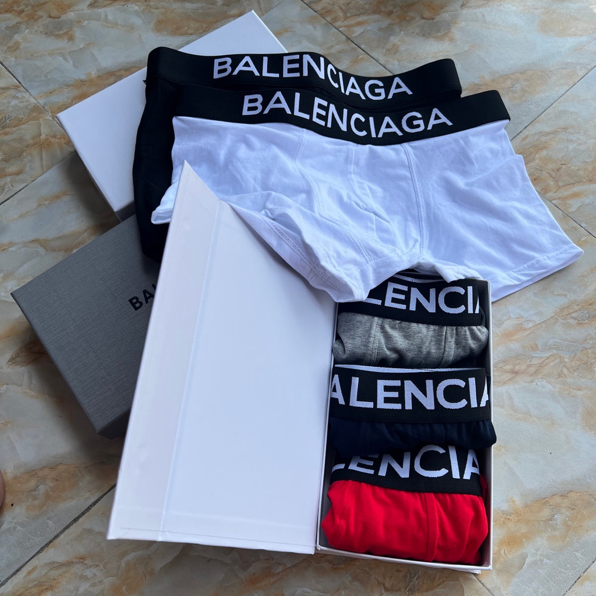Balenciaga wide lettered long leg boxer briefs - view 8