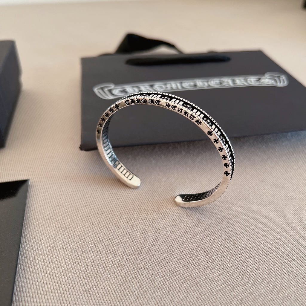 Chrome Hearts Engraved Silver-Tone Open Bangle - album image 2