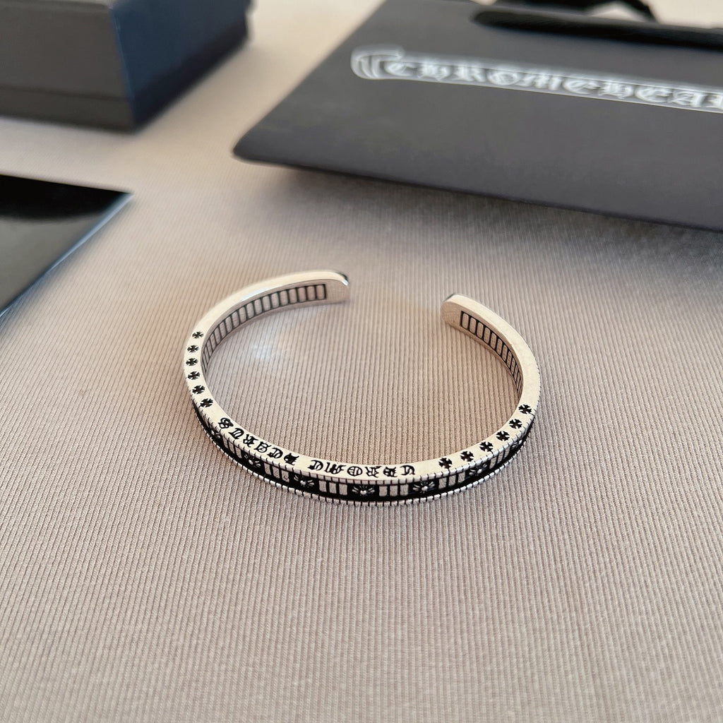 Chrome Hearts Engraved Silver-Tone Open Bangle - album image 5