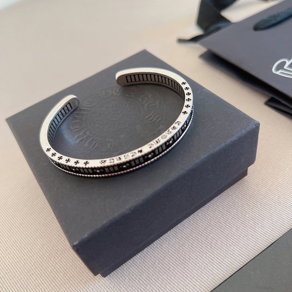 Chrome Hearts Engraved Silver-Tone Open Bangle - album image 3