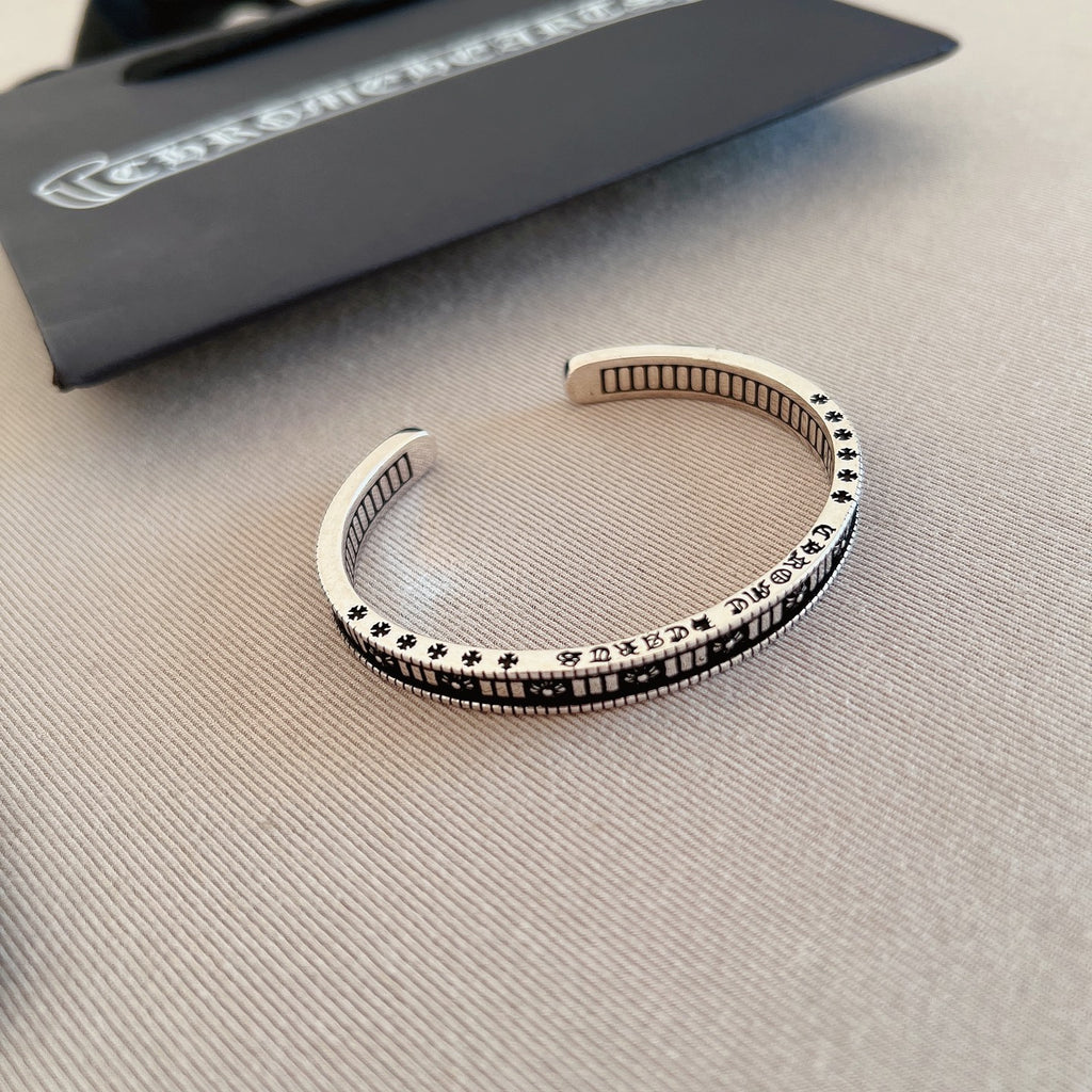 Chrome Hearts Engraved Silver-Tone Open Bangle - album image 6