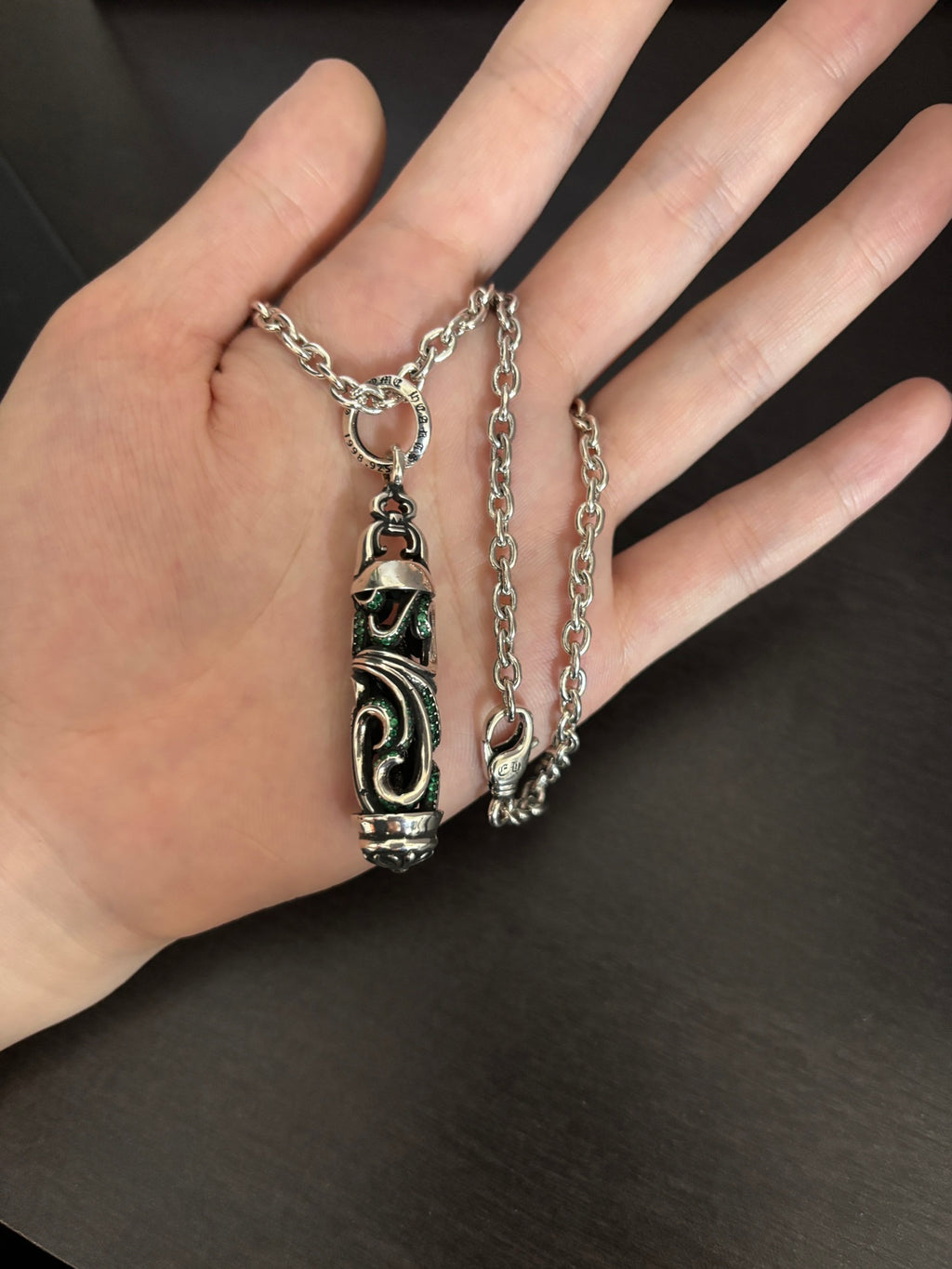 Chrome Hearts Green Accent Vine Pendant Necklace - album image 5