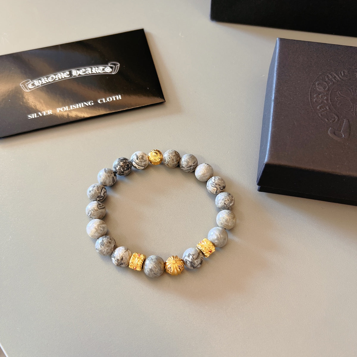 Chrome Hearts Lilac Bead Gold Spacer Bracelet - album image 2