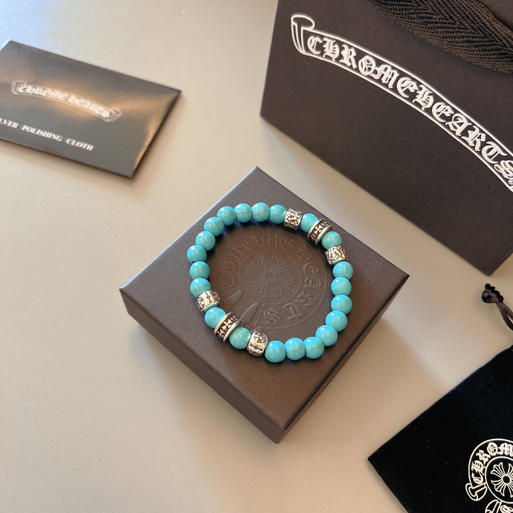 Chrome Hearts Turquoise Bead Silver Spacer Bracelet - album image 2