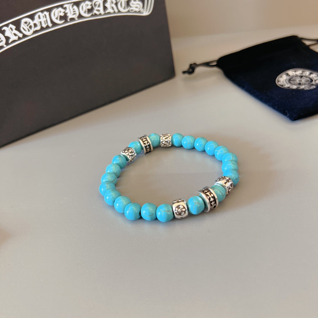 Chrome Hearts Turquoise Bead Silver Spacer Bracelet - album image 6